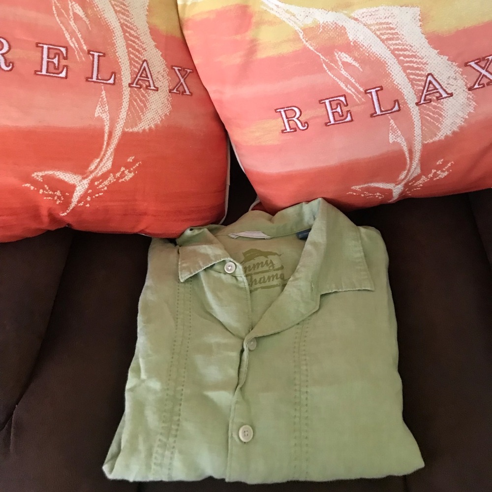 Tommy Bahama, Green, Short Sleeve, XX-Large